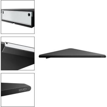 Tablette d'angle Keuco, fixation murale, noir mat
