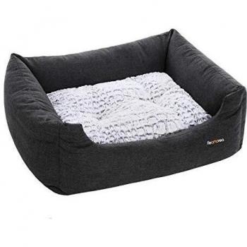 Panier pour chien FEANDREA, coussin réversible, 80 x 60 x 26 cm, Noir