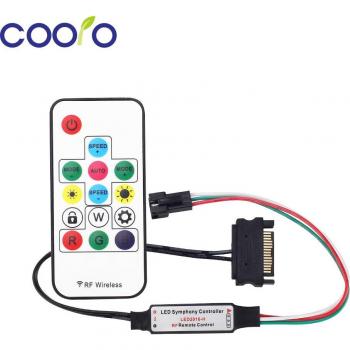 5V 14-Key SATA Power Supply RF Symphony Controller with Remote for WS2812 WS2812b LED Strip Light