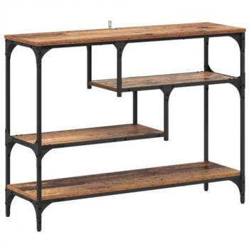 Consola con scaffale in legno rattan 100 × 30 × 75 cm