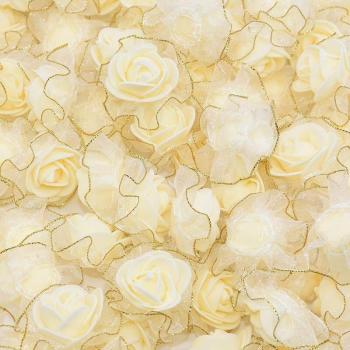 4.5cm Glitter Fringe Foam Roses - 20pcs for Scrapbooking and Crafts