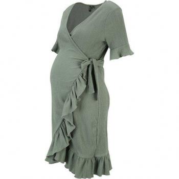 Vero Moda Maternity Wickelkleid in Khaki