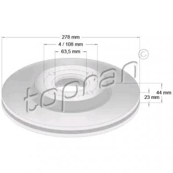 Disco de freno TOPRAN 304458