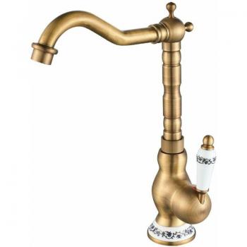 Classic Brass Basin Faucet – Single‑Handle Ceramic Sink Tap
