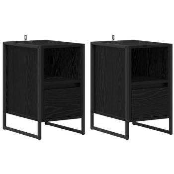 Bedside Table Duo – Black Oak 39.5×30×50 cm (Engineered Wood)