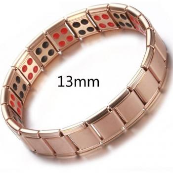 Germanium‑Magnetarmband – rostfreies Metall, rosenfarben, für Frauen & Männer