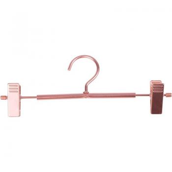 10 Pieces of Sturdy Rose Gold Hangers with Clips for Pants and Skirts