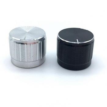5-Pack Aluminum Alloy Potentiometer Knobs - Black Silver