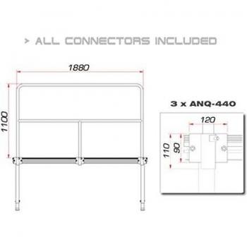 GUIL TMQ-02 440 Bühnengeländer 188cm Aluminiumversion