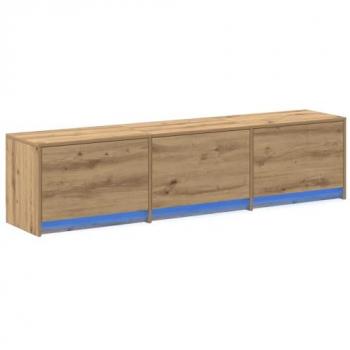 Cabinet TV in legno di rovere con spazio di stoccaggio – 162,5 x 34 x 40 cm