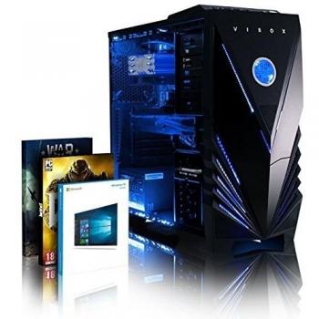 VIBOX Warrior 4SW - Fast 4.1GHz 6-Core Desktop Gamer, Gaming PC, Desktop with WarThunder Game Bundle, Windows 10 and Neon Blue Internal Illumination Kit
