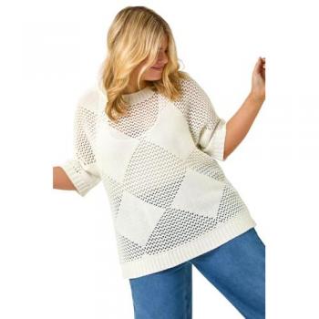 Metallic Curve Diamond Knit Top