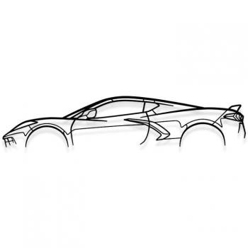 Decoración metálica para pared – Corvette C8 120 cm