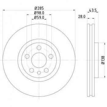 HELLA 8DD 355 108-761 Bremsscheibe Vorderachse