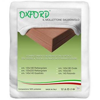 Tex family - Mollettone Salvatavolo Sottotovaglia Proteggi Tavolo Bianco Taglia: cm. 140x230 Ovale