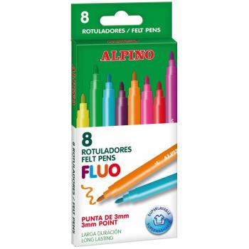 ALPINO Flamastry mazaki fluorescencyjne 8 kolorów
