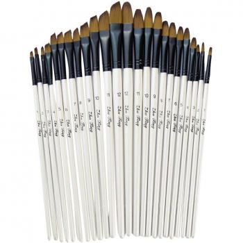 12-Piece Watercolor Flat Brushes