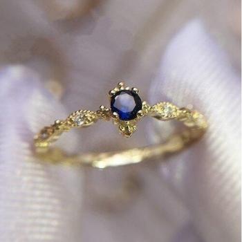 Blue Zircon Rhinestone Engagement Ring