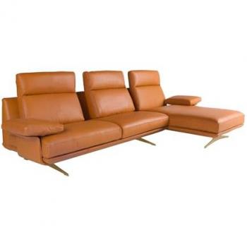 Chaise Longue Moderna Piel Marrón Terracota – 5 plazas