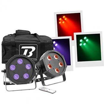 BoomToneDJ FlatPAR 5X5W 4in1 Set RGB-UV
