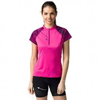 Camiseta corta 1/2 Zip Raidlight Activ Run Rosa Púrpura Mujer