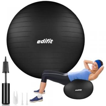 Pelota de Yoga y Fitness Edifit 55 cm Negra