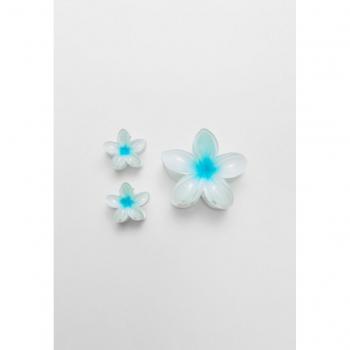 Stradivarius Navy Blue Floral Hair Clip Pack (3)