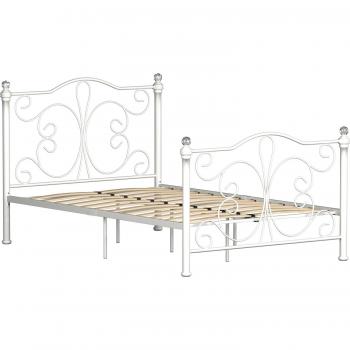 Chicago Small Double Metal Bed - White
