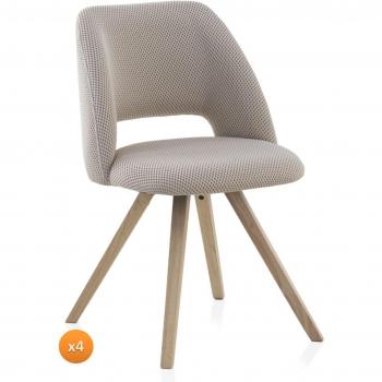 Conjunto de 4 sillas tapizadas en beige