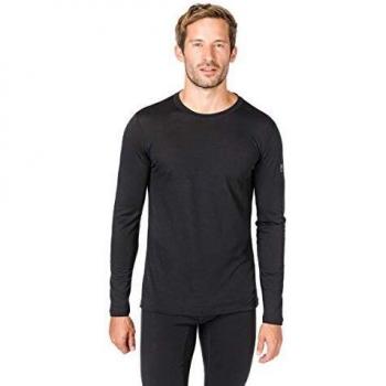 T-Shirt Super. Natural M Base 140 à manches longues en mérinos pour hommes, couleur Jet Black
