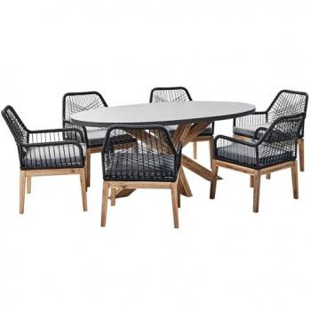 Olbia Grey and Black Outdoor Dining Set