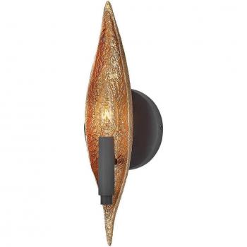 Quintiesse Willow Single Light Wall Fitting in Black and Gold Finish