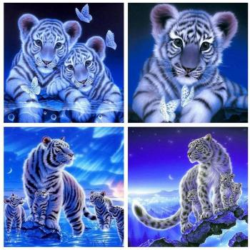 Fierce Tiger Mosaic 5D Diamond Craft 50×50 cm