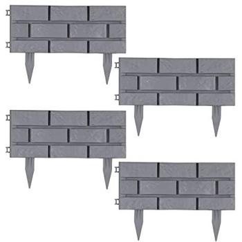 HTI-Living Beeteinfassung Set, 4 Module Grau