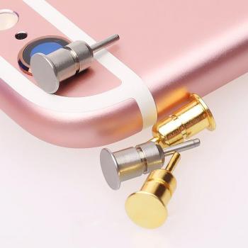 2er Set Metall Staubdicht Stecker für iPhone und Samsung - 3,5mm Klinkenstecker & SIM Karten Werkzeug