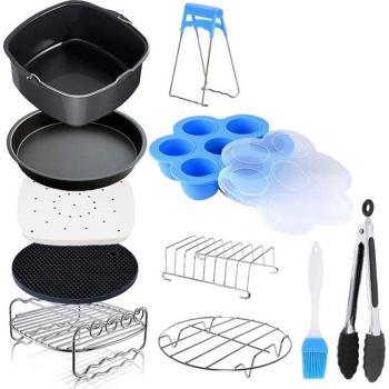 Kit d’Accessoires 11‑Pièces Compatible avec Friteuse Air, COSORI et Modèles Carrés