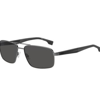 Hugo Boss BOSS 1580/S V81/M9 Metal Sunglasses – Dark Rutenio Black Grey Square