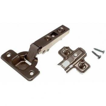 Heavy Duty Sprung Cabinet Hinge Set - 35mm, 95 Degree Opening Angle, Cruciform Plate with BZP Coating and Open Slot, Clip On Style (10 pairs)