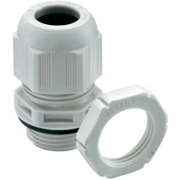 Light Grey Wiska 10066524 ESKV-Set 12 Plastic Cable Gland and Locknut