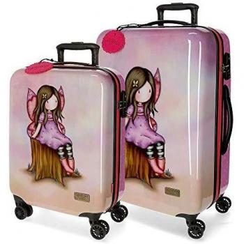 VALIGIA TROLLEY DA VIAGGIO GORJUSS SANTORO LONDON WISHIG & HOPING ABS 4DOPPIE RUOTE 40X55X20CM BAG.A MANO STIVA45X67X26C