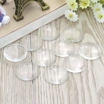 10mm Round Flat Back Clear Glass Cabochon