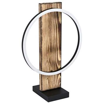 Rustic Brown & Black Table Lamp, White LED 12W