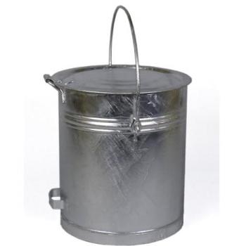 Kaiser Kraft Stahlblech-Eimer mit Scharnierdeckel, Volumen 40 l, H x Ø 420 x 360 mm, ab 1 Stk