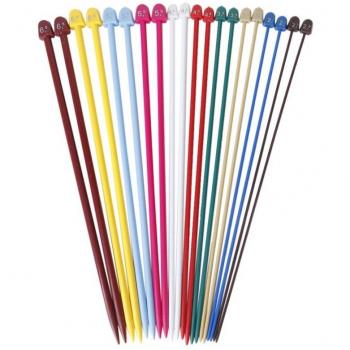 Kit de 20 aiguilles à tricoter à pointe unique 2.0-6.5mm