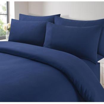 Luxurious Brentfords 2 Pack Plain Dyed Housewife Pillowcases in Navy Blue