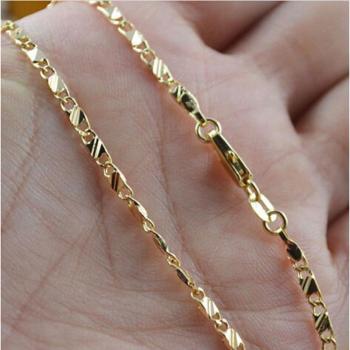Colar de moda requintada em ouro 18K, corrente de 16 a 30 polegadas