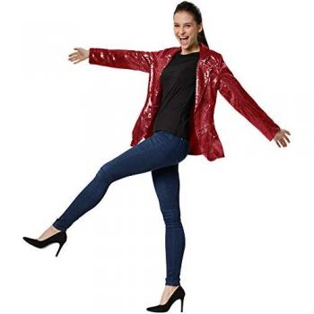 Damen Pailletten Blazer Glitzer Jackett Bordeaux
