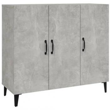 Credenza Buffet Mobile con Cassetti Organizzatore Legno Grigio 90x34x80