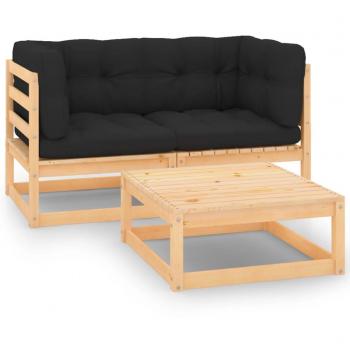 Set de Muebles Jardín VidaXL con Cojines de Pino