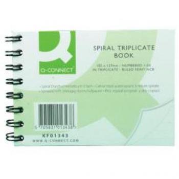 Q Connect Wiro Bound Carbonless Triplicate Book 4X5 Inches- KF01343